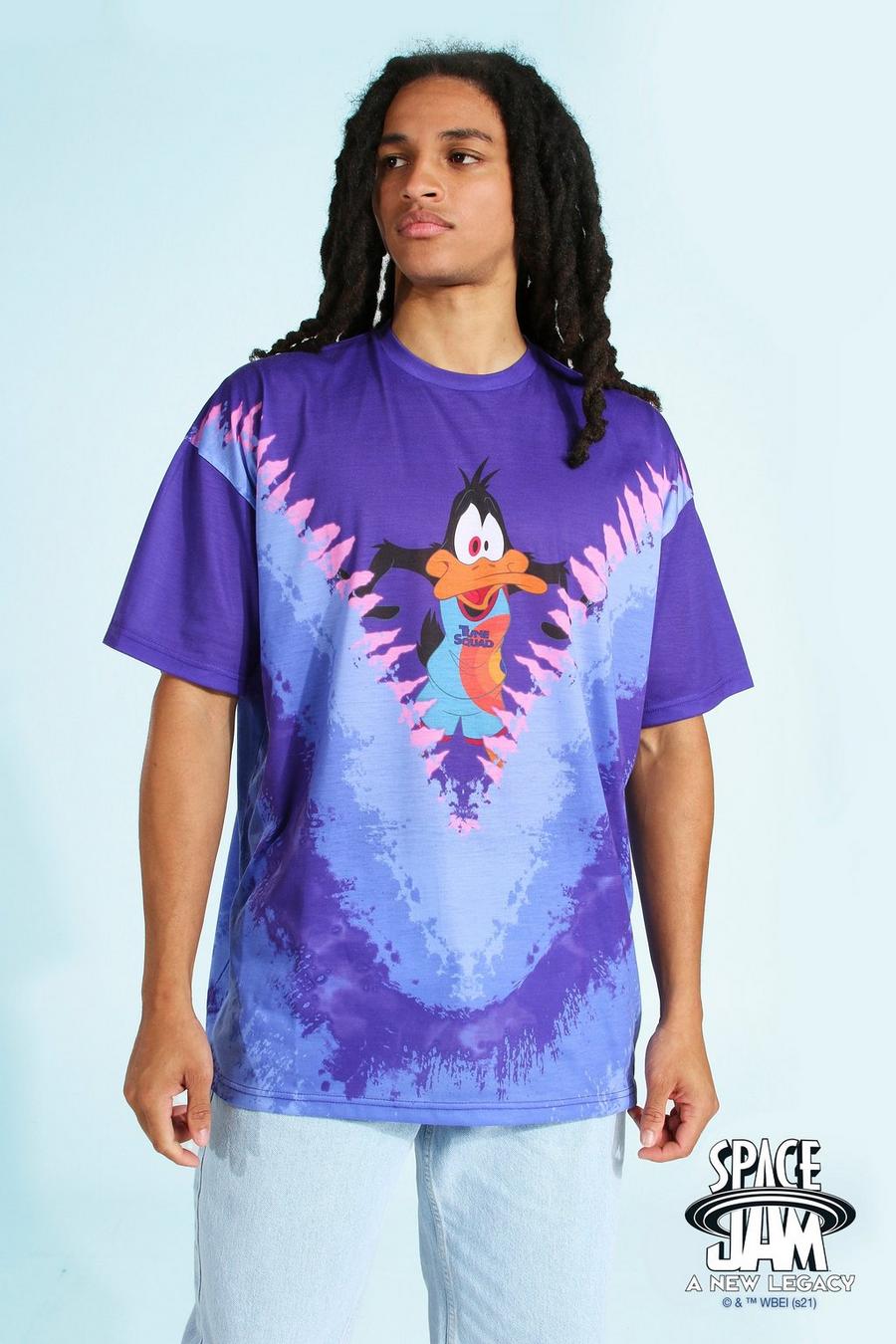 Purple lila Oversized Space Jam Daffy License T-shirt image number 1