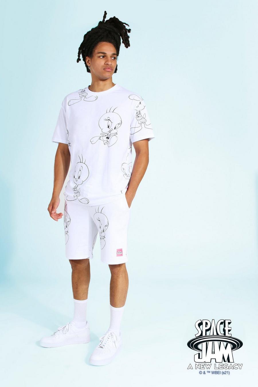 Space Jam Tweety T-Shirt und Shorts Set, White weiß image number 1