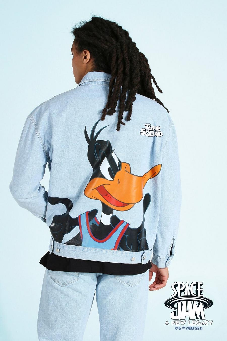 Ice blue Space Jam Daffy Jeansjacka image number 1