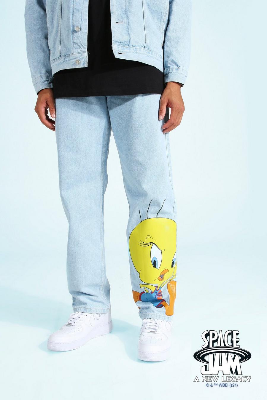 Ice blue Relaxed Fit Space Jam Tweety License Jeans image number 1
