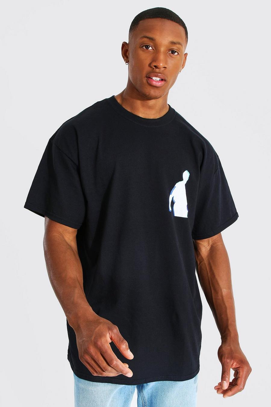 Black svart Oversize t-shirt med tryck image number 1