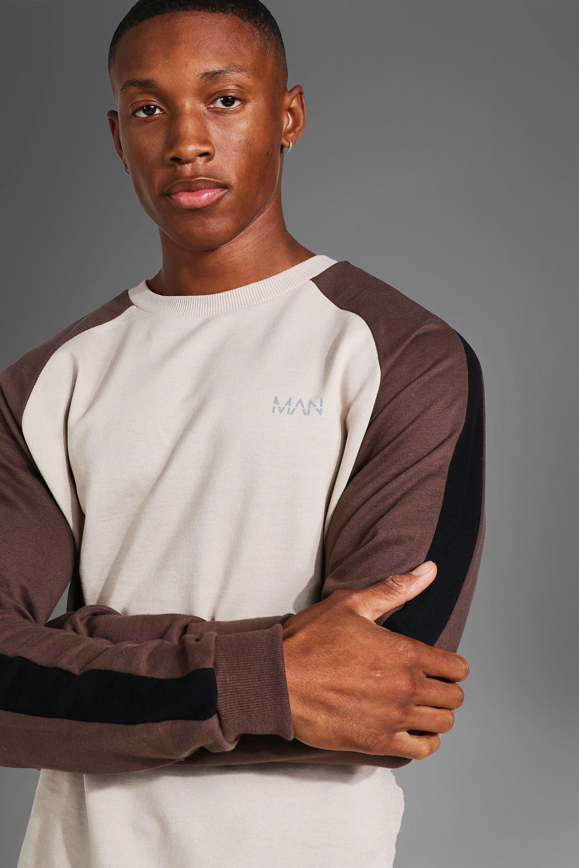 Man Active Gym Side Stripe Sweater boohoo NZ