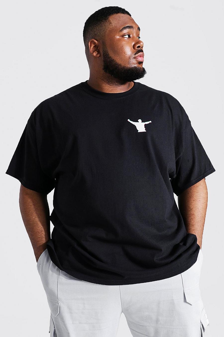 T-shirt Plus con stampa di esultazione goal, Nero negro image number 1