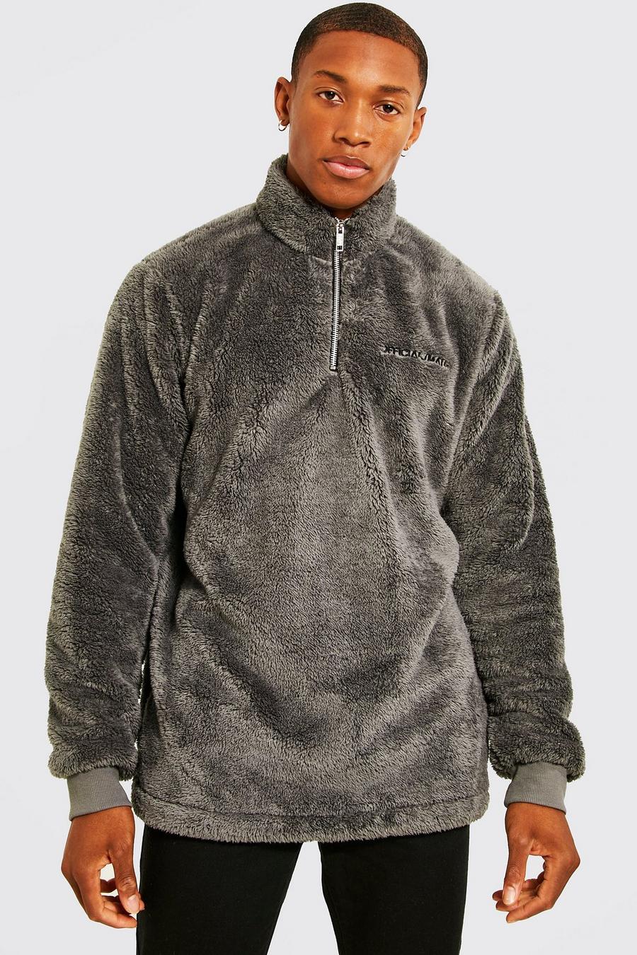 Charcoal gris Official Man Borg Funnel Neck Sweatshirt image number 1