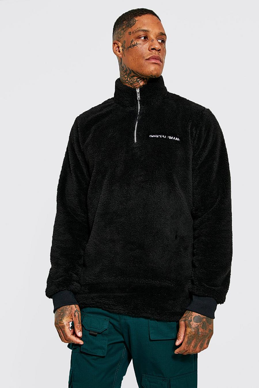Black Official MAN Sweatshirt med hög krage image number 1