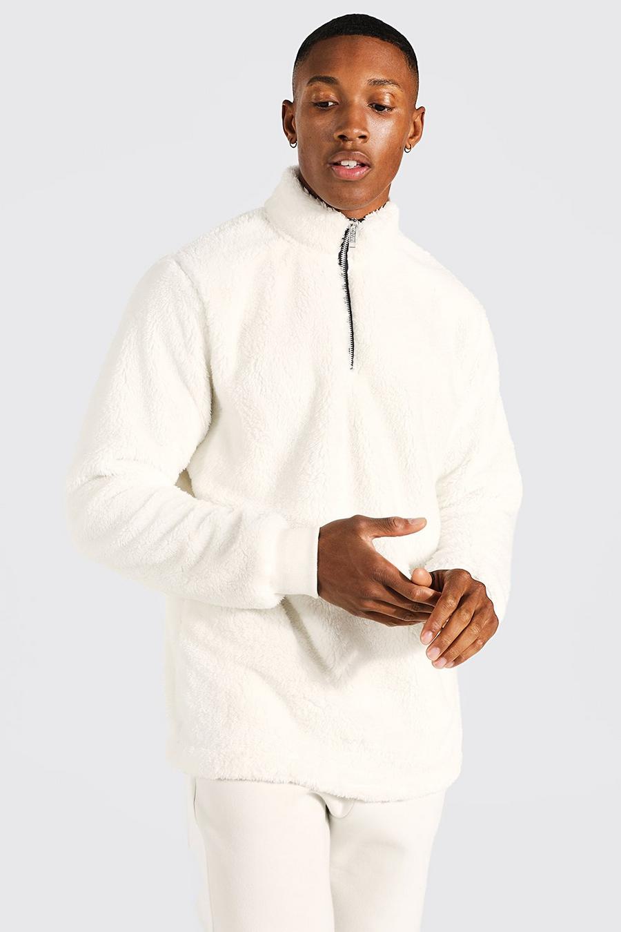 Ecru vit Sweatshirt med hög krage image number 1