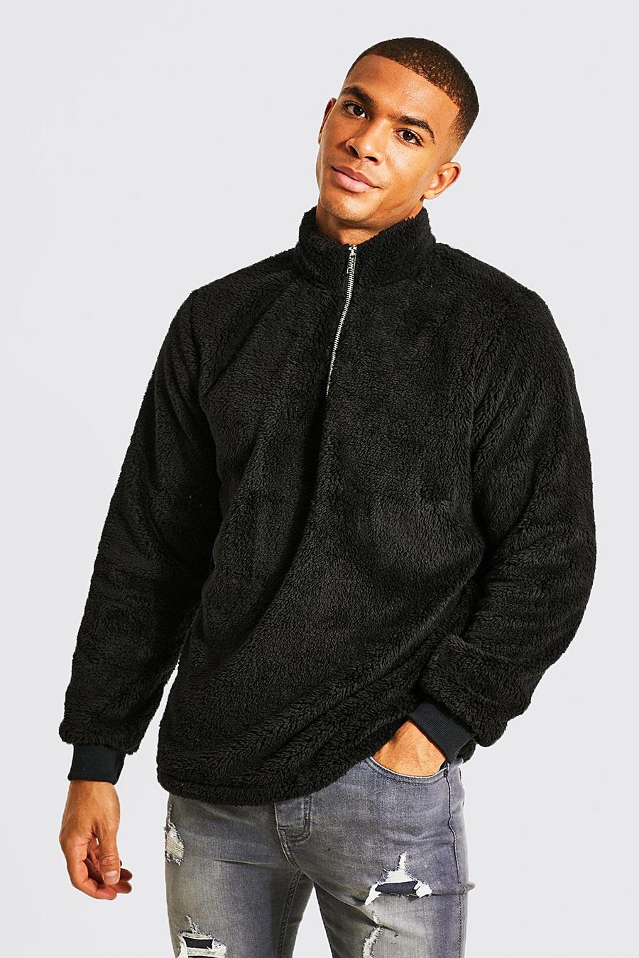 Black svart Sweatshirt med hög krage image number 1