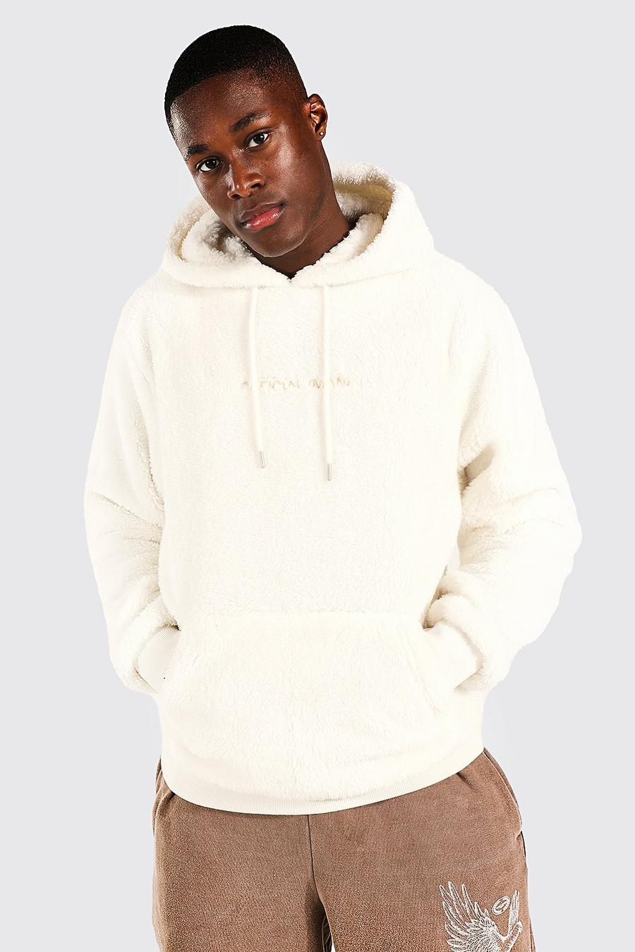 Ecru white Official Man Borg Over The Head Hoodie image number 1