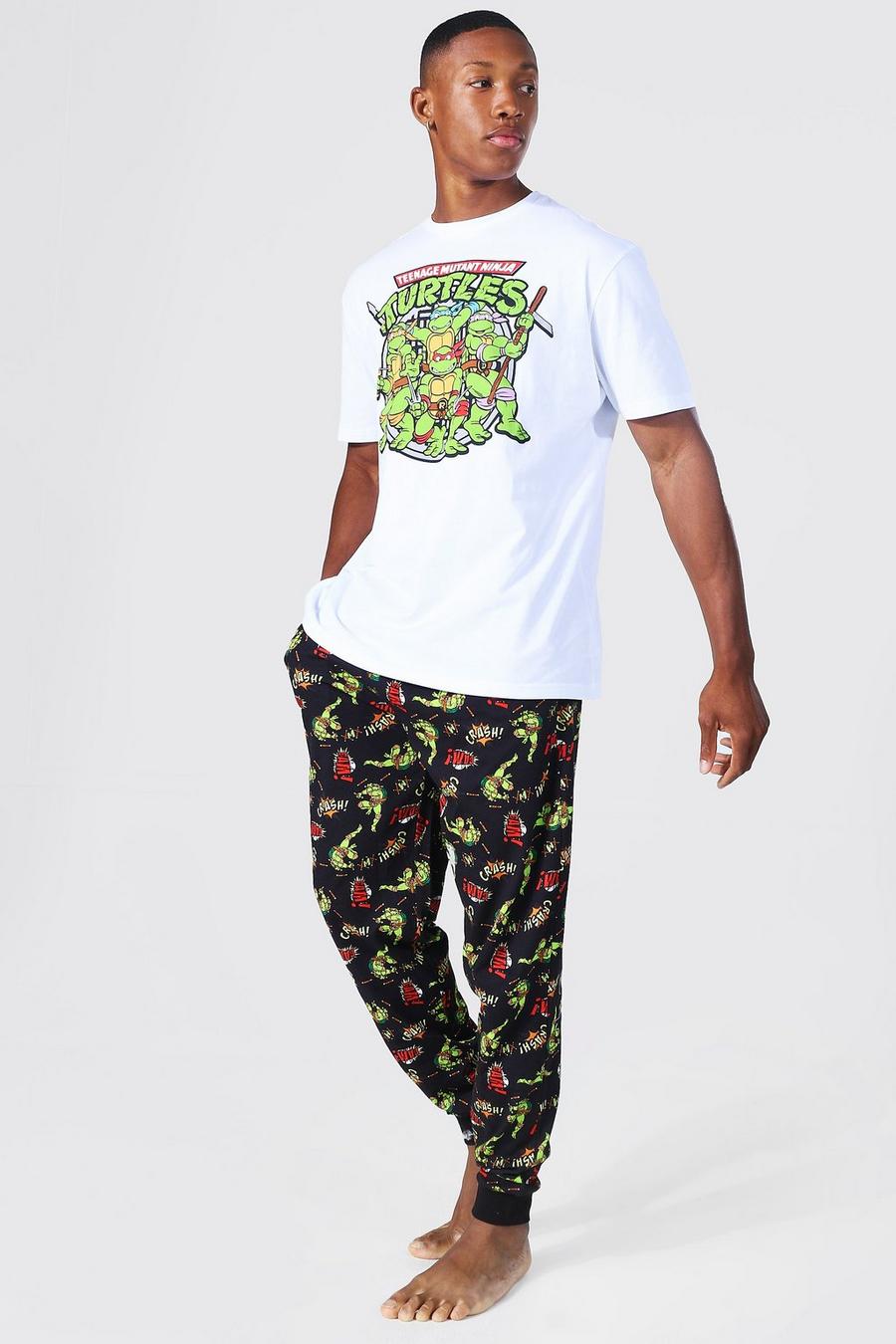Loungewear-Set mit Teenage Mutant Ninja Turtles Print, White blanc image number 1