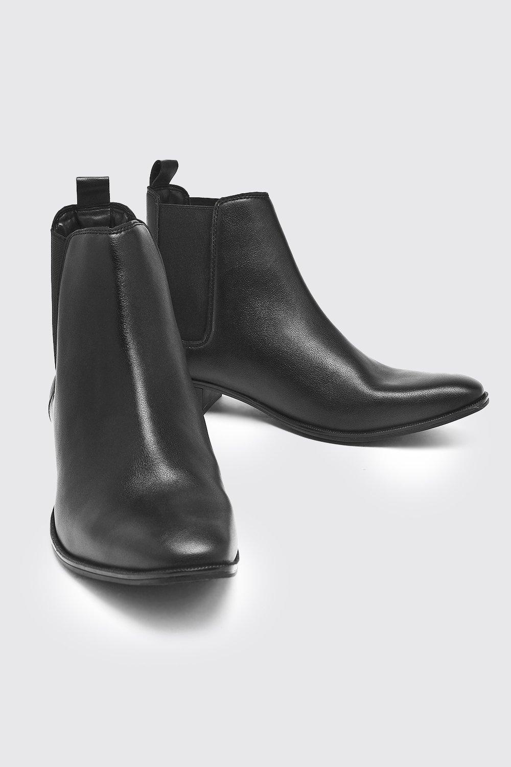 Faux Leather Cuban Boot boohoo