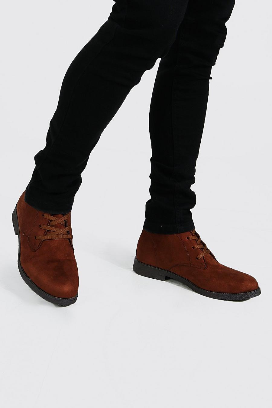 Chocolate brown Faux Suede Desert Boot image number 1