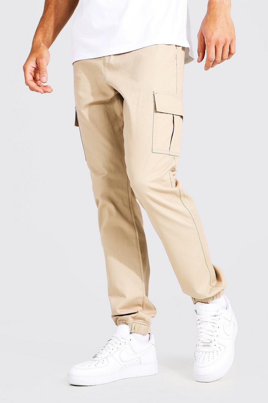 Stone beige Tall Regular Fit Cargo Trouser image number 1