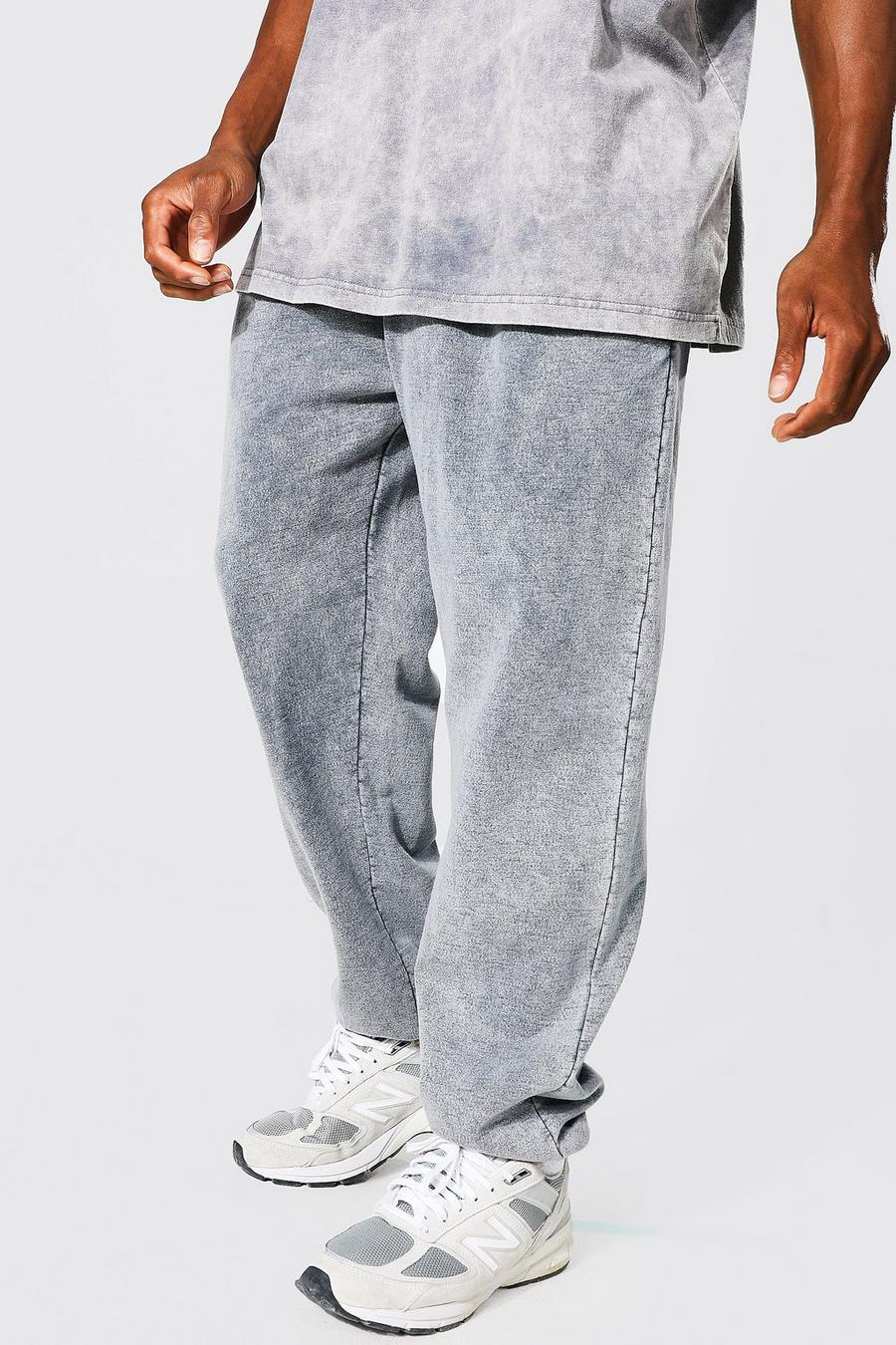 Pantalón deportivo Regular con lavado a la piedra, Charcoal grigio image number 1