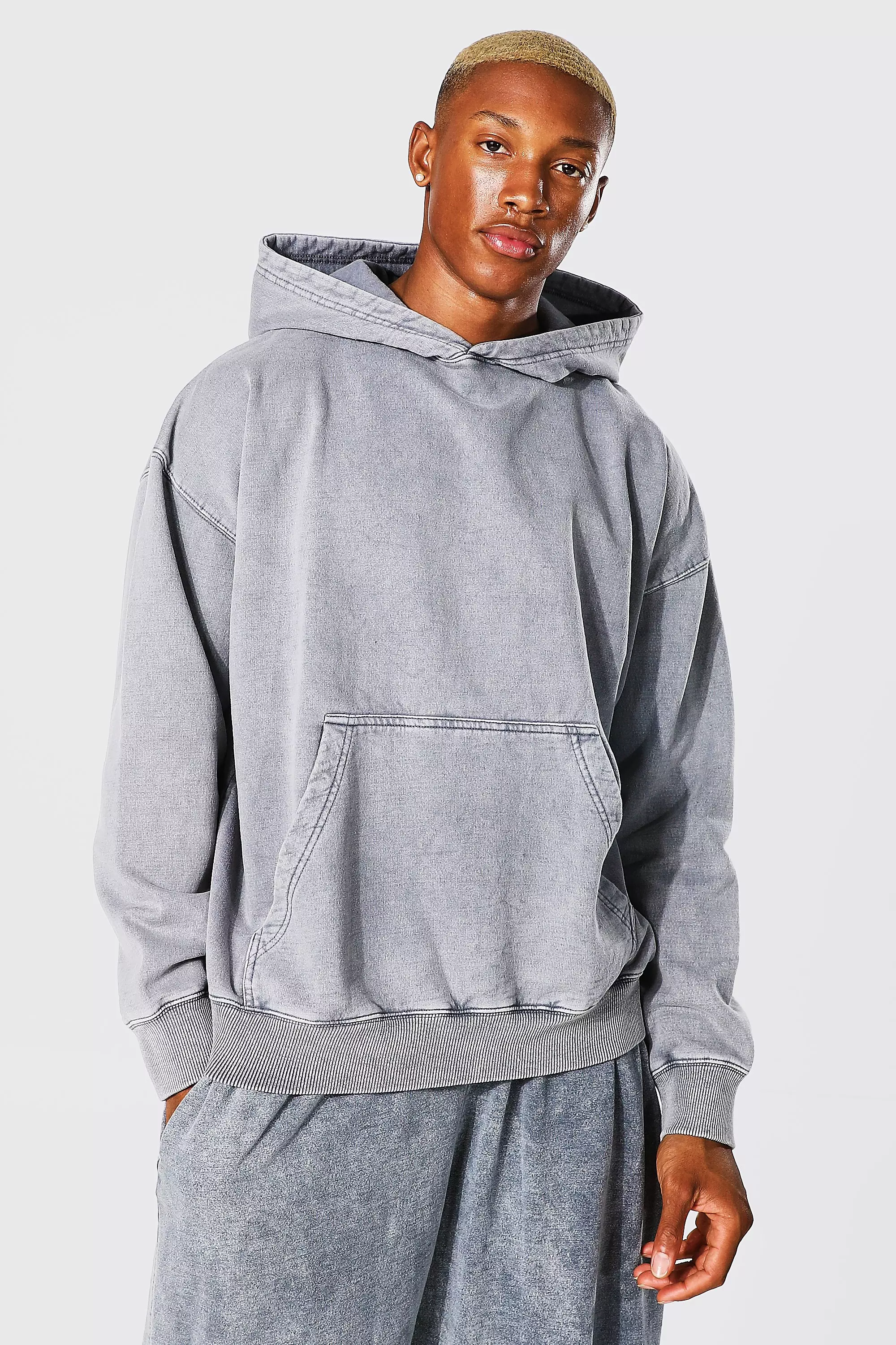 袖丈長袖【FenG CHen WANG】OVERSIZE WASHED HOODIE