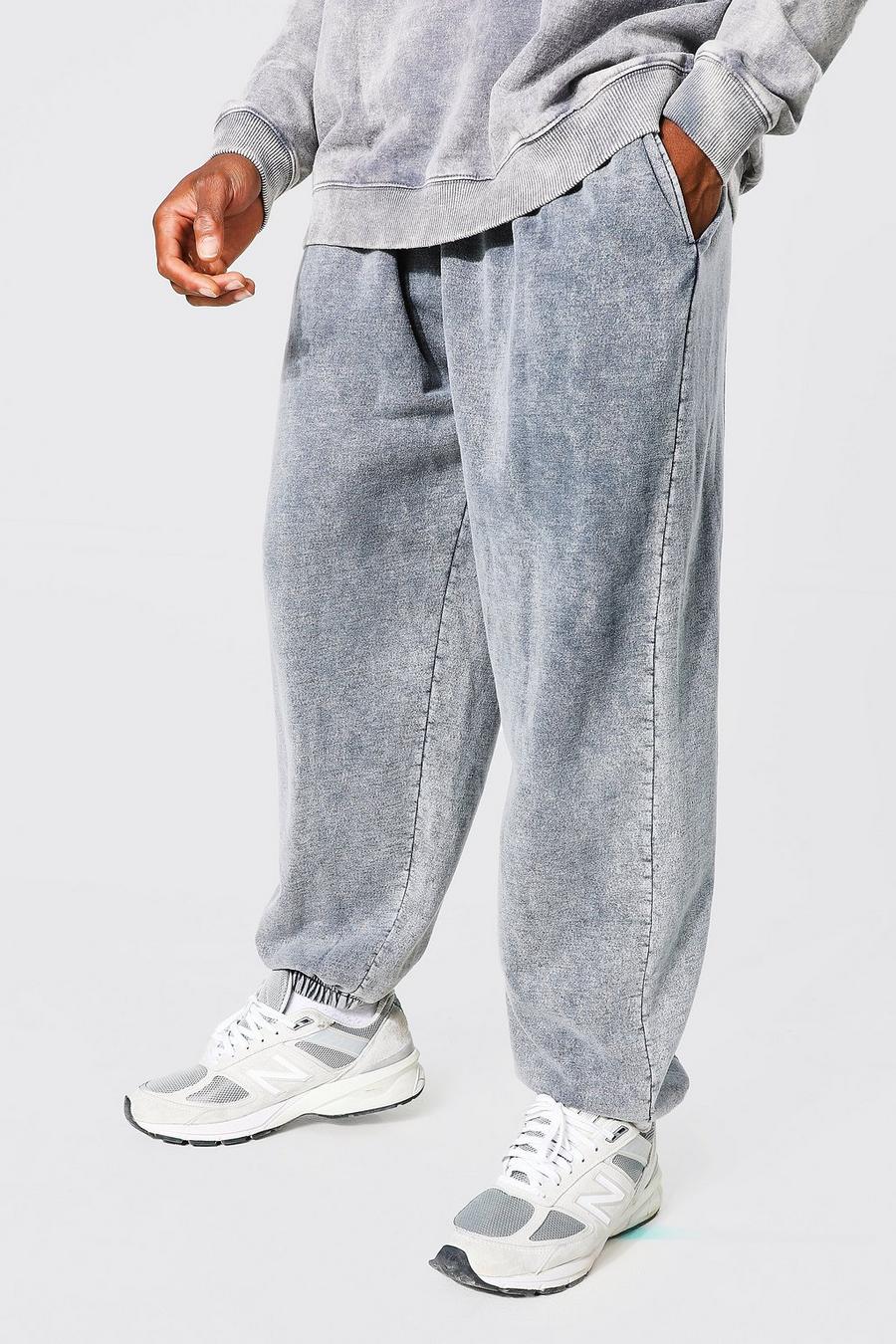Pantalón deportivo oversize con lavado a la piedra, Charcoal gris image number 1