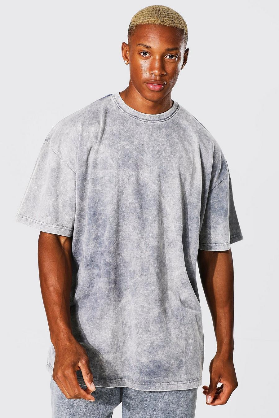 Charcoal Oversized Gebleekt T-Shirt image number 1