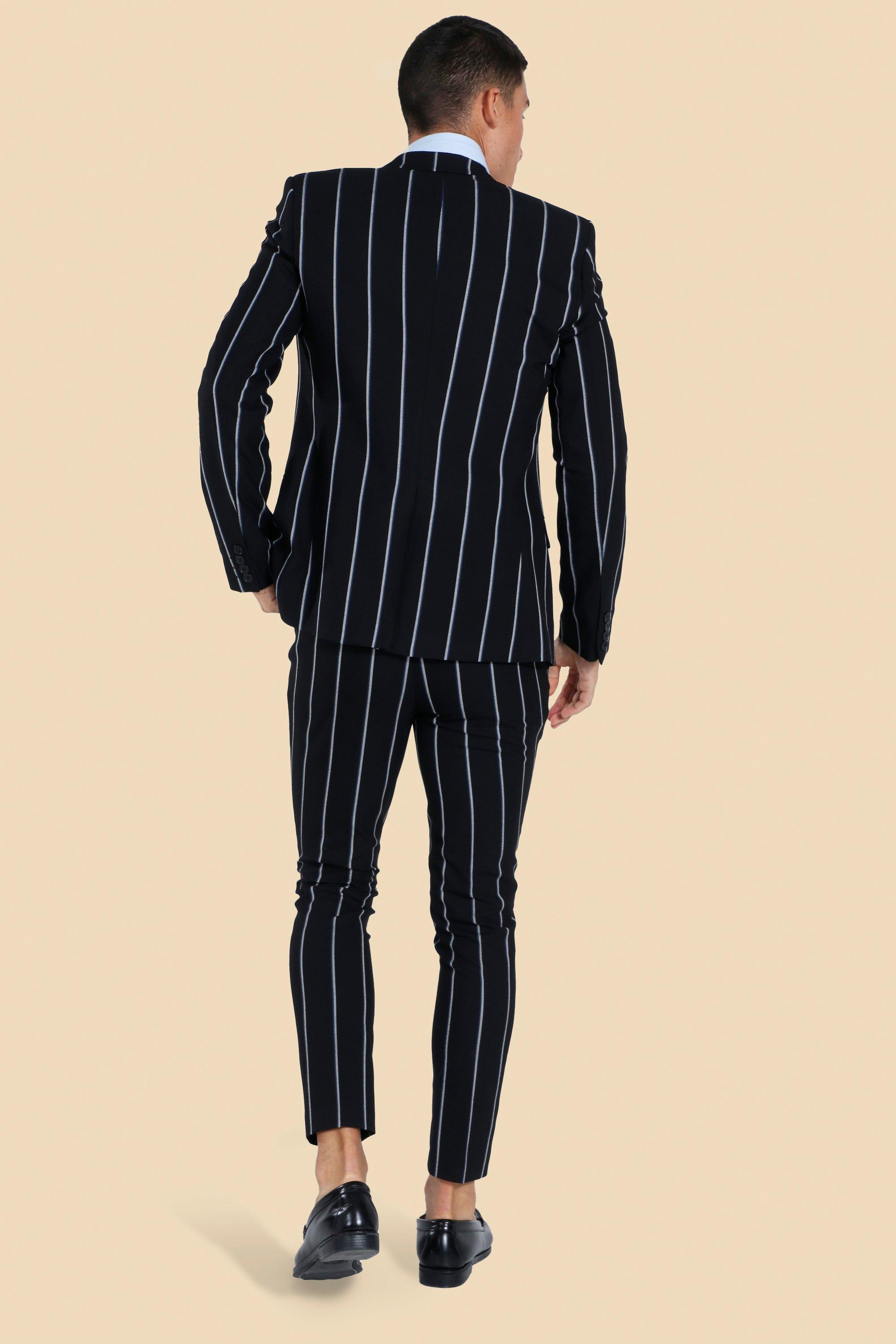 Mens striped shop suit jacket