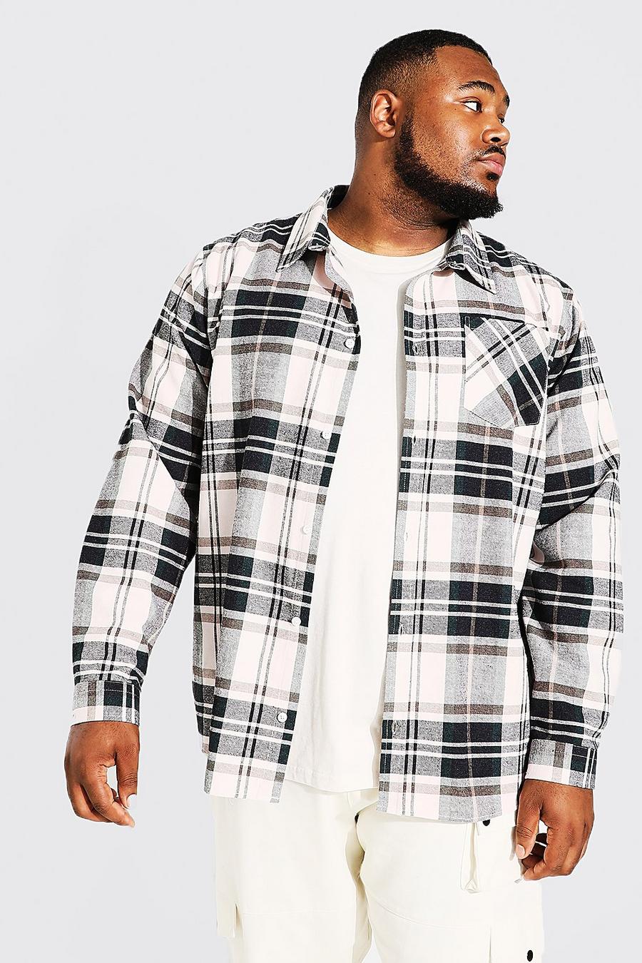 White Plus Regular Fit Long Sleeve Check Shirt image number 1