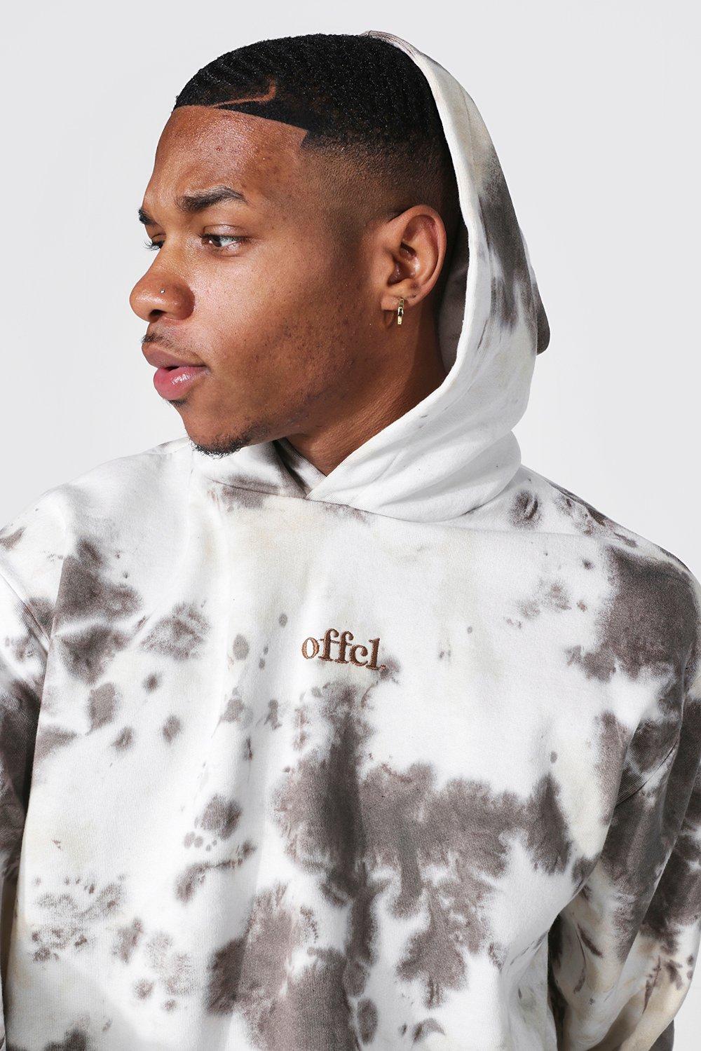 Oversized Offcl Tie Dye Hoodie boohoo