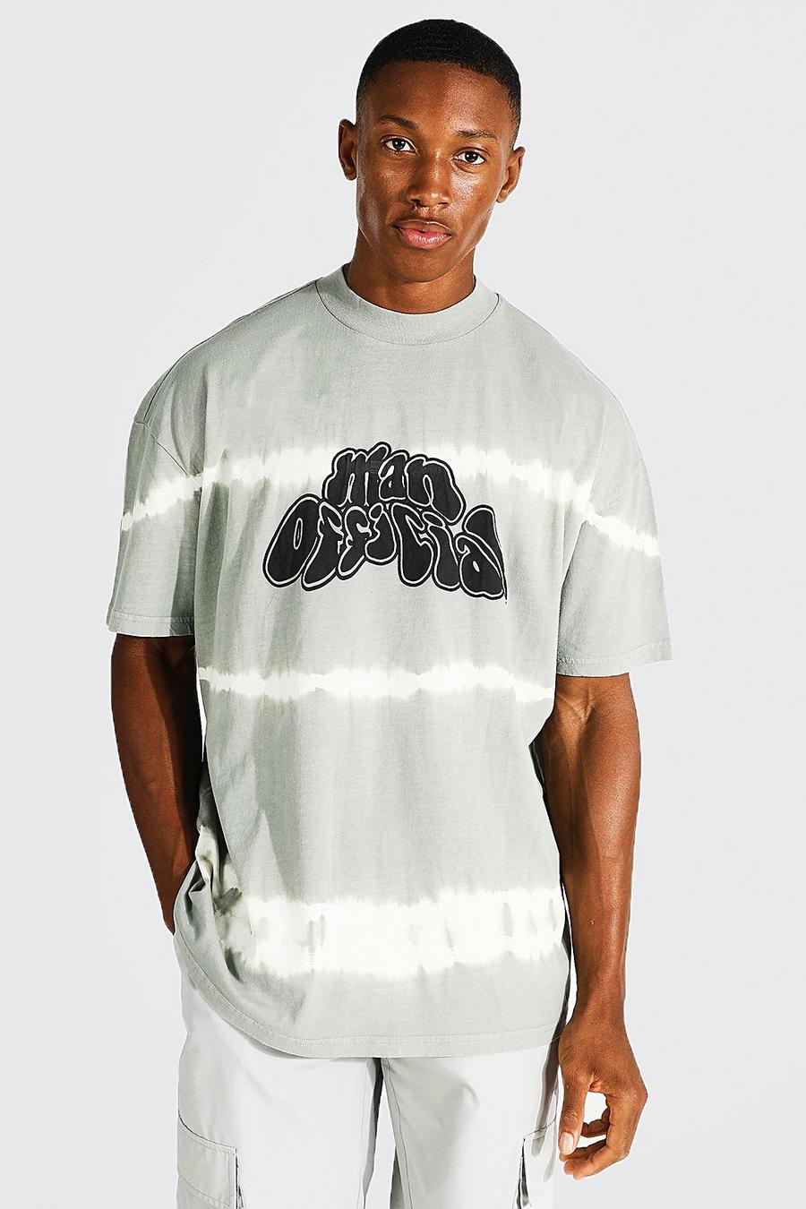 Camiseta oversize MAN Official con desteñido anudado, Sage image number 1