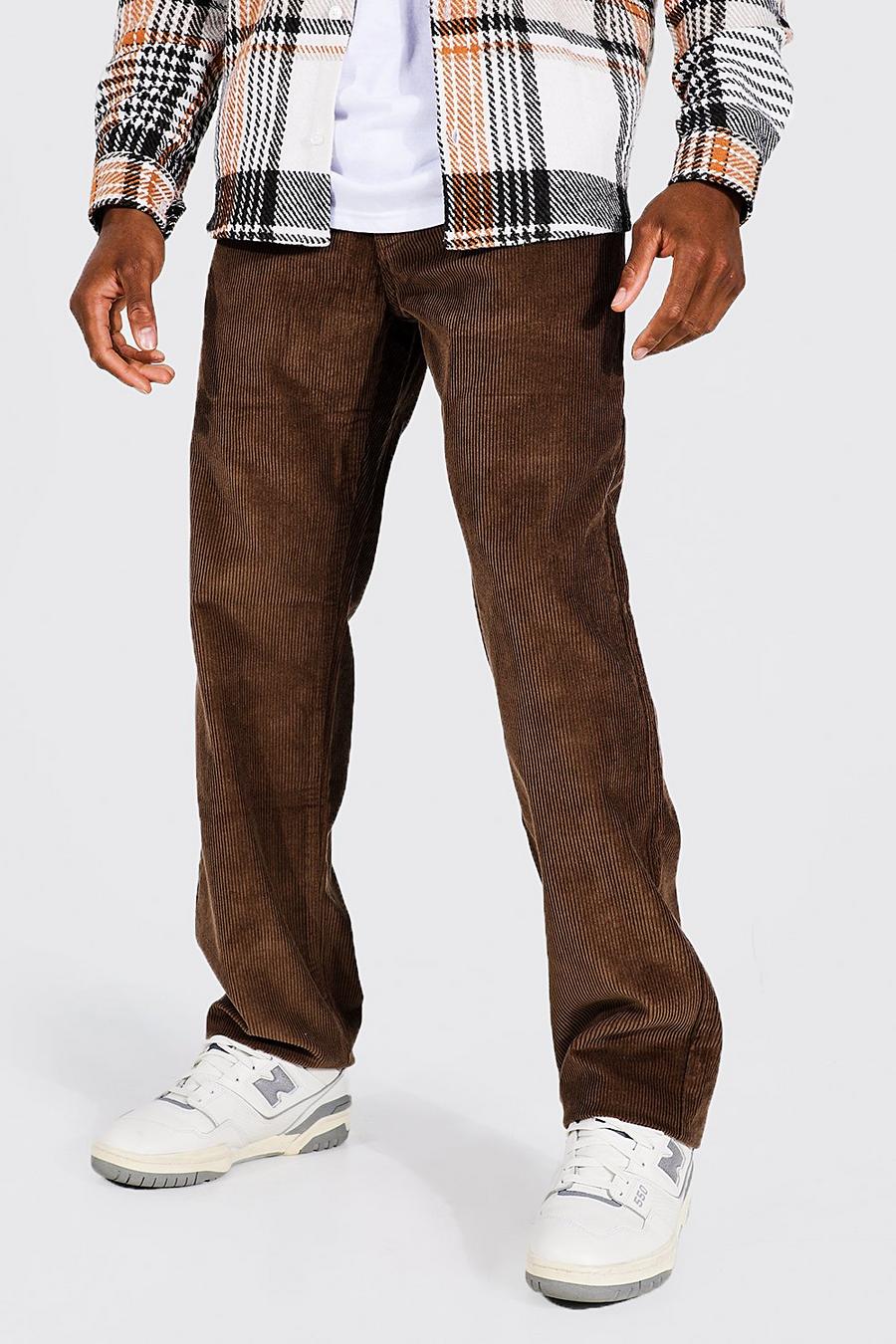 Pantaloni in velluto a coste rilassati, Chocolate marrone image number 1