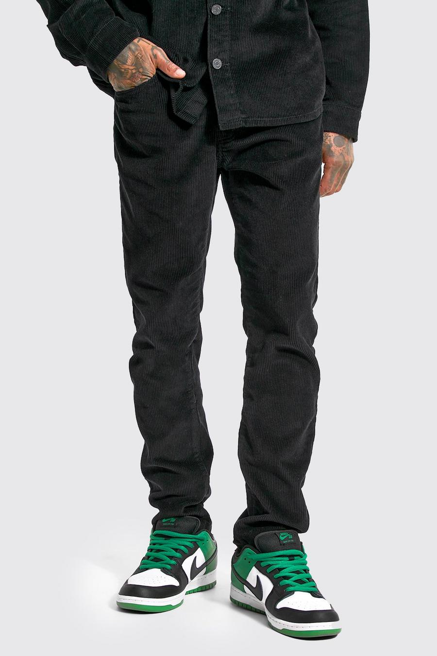 Black noir Slim Fit Cord Trouser image number 1