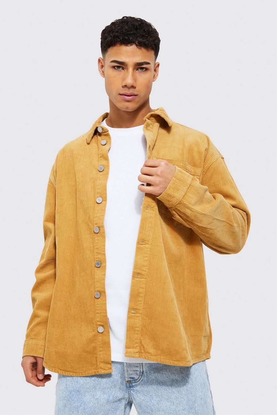 Tan brown Oversized Cord Shirt image number 1