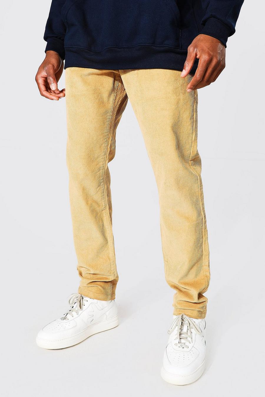 Pantaloni Slim Fit in velluto a coste, Tan marrón