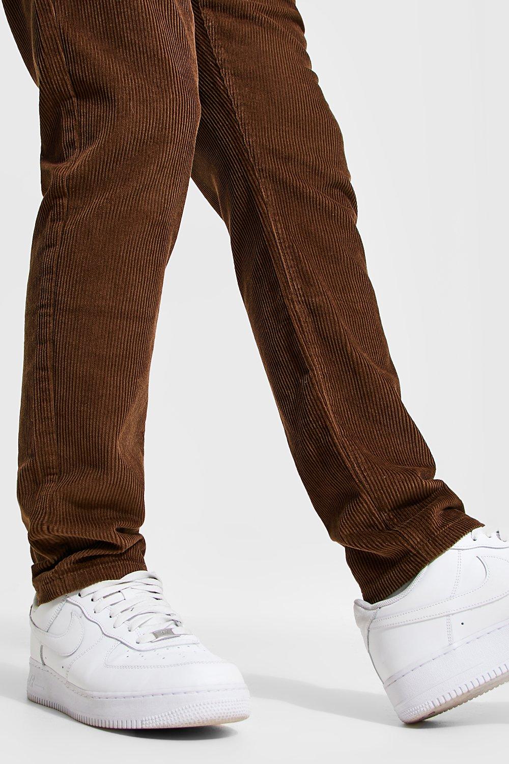 Slim Fit Corduroy Pants - White - Men