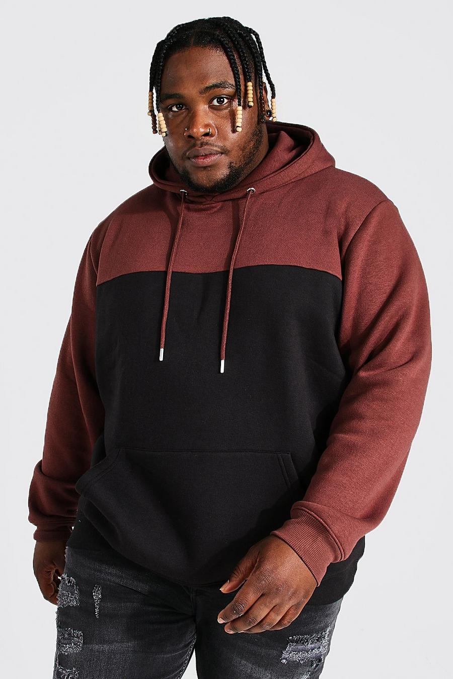 Brown brun Plus - Tvåfärgad hoodie image number 1
