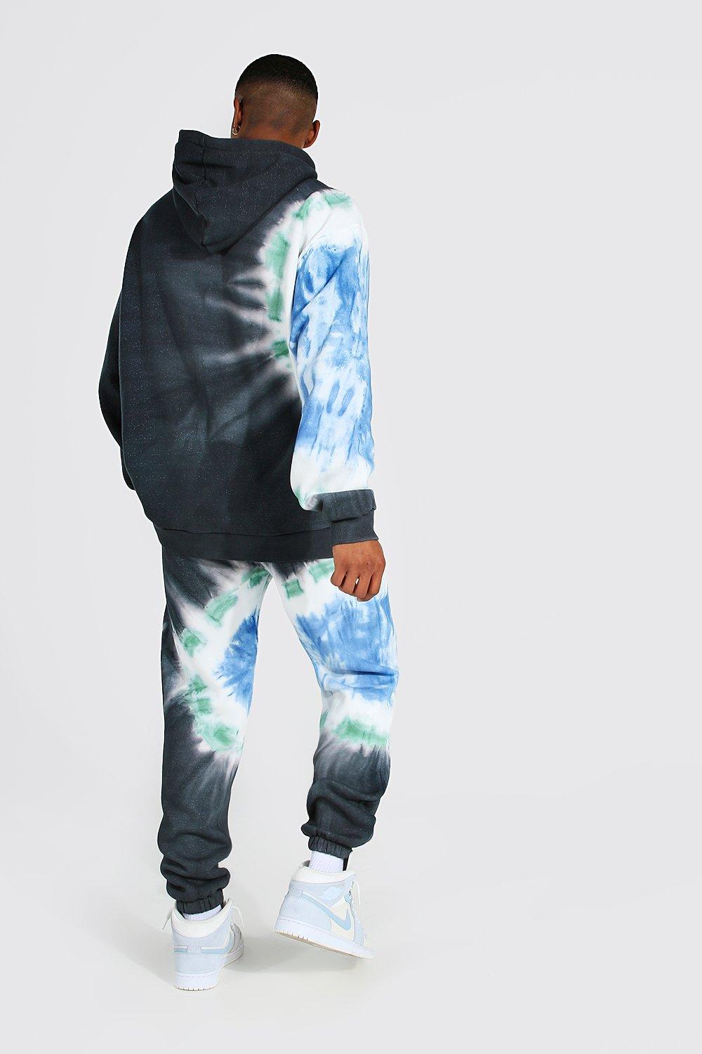 Black and white tie dye tracksuit hot sale