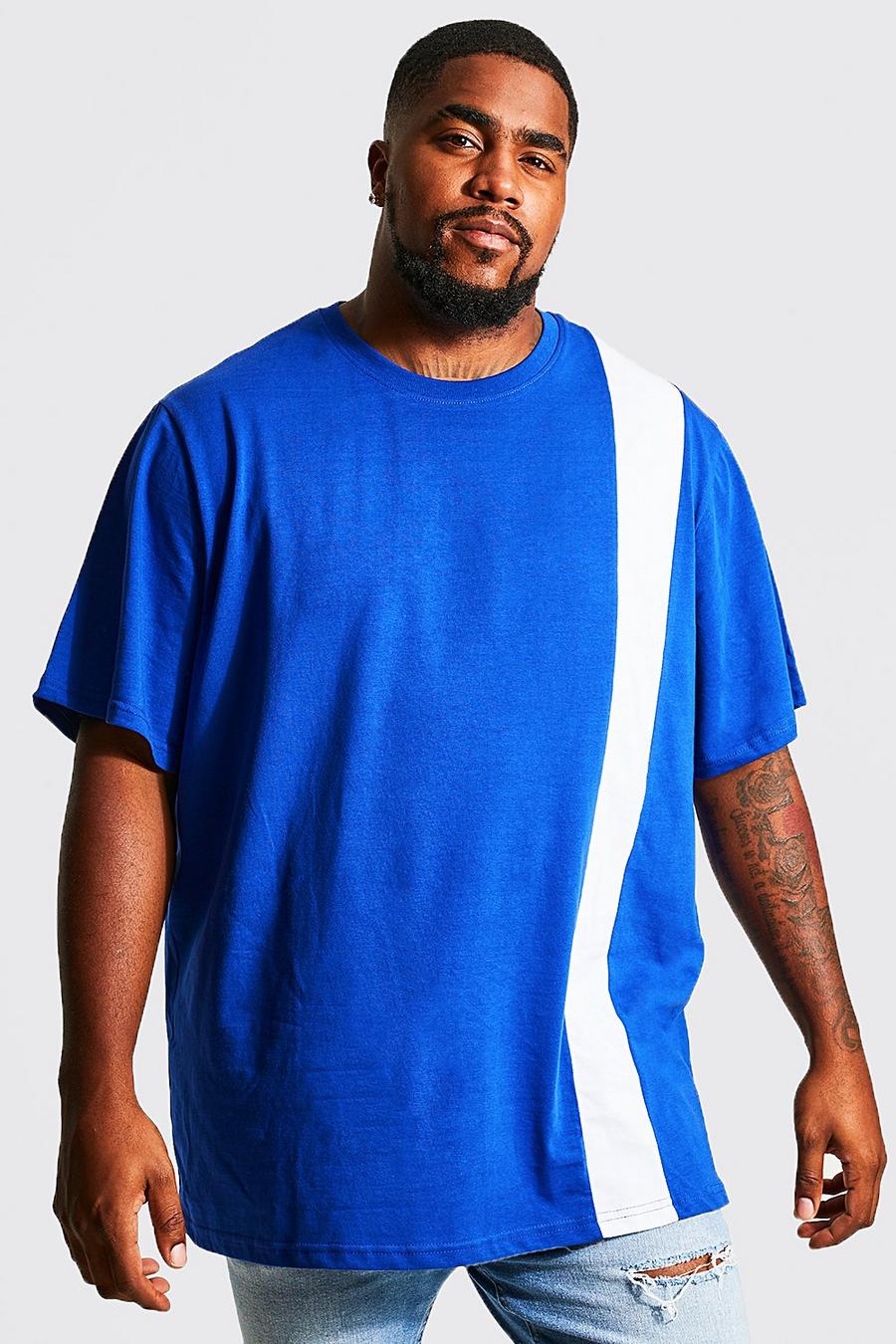 Cobalt bleu Plus Size Colour Block T-Shirt image number 1