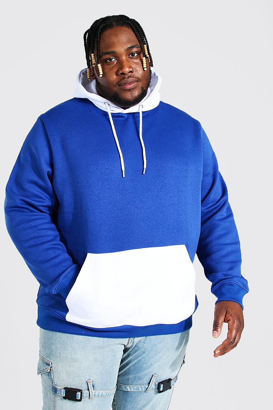 Cobalt blå Plus - Tvåfärgad hoodie image number 1