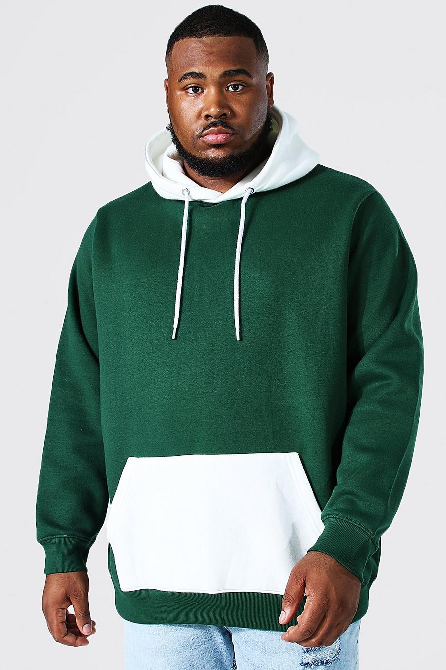 Dark green Plus - Tvåfärgad hoodie image number 1