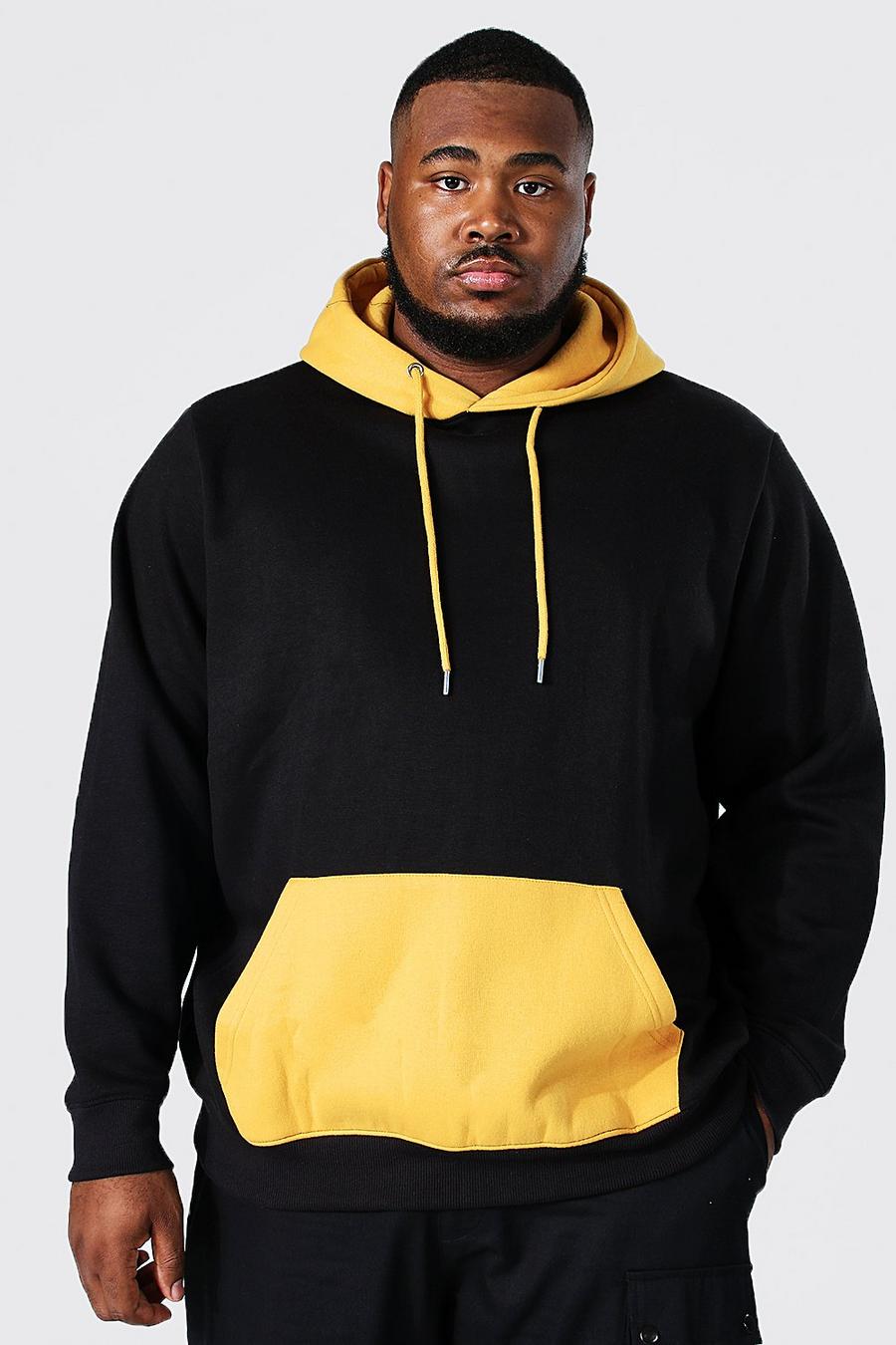 Mustard yellow Plus - Tvåfärgad hoodie image number 1