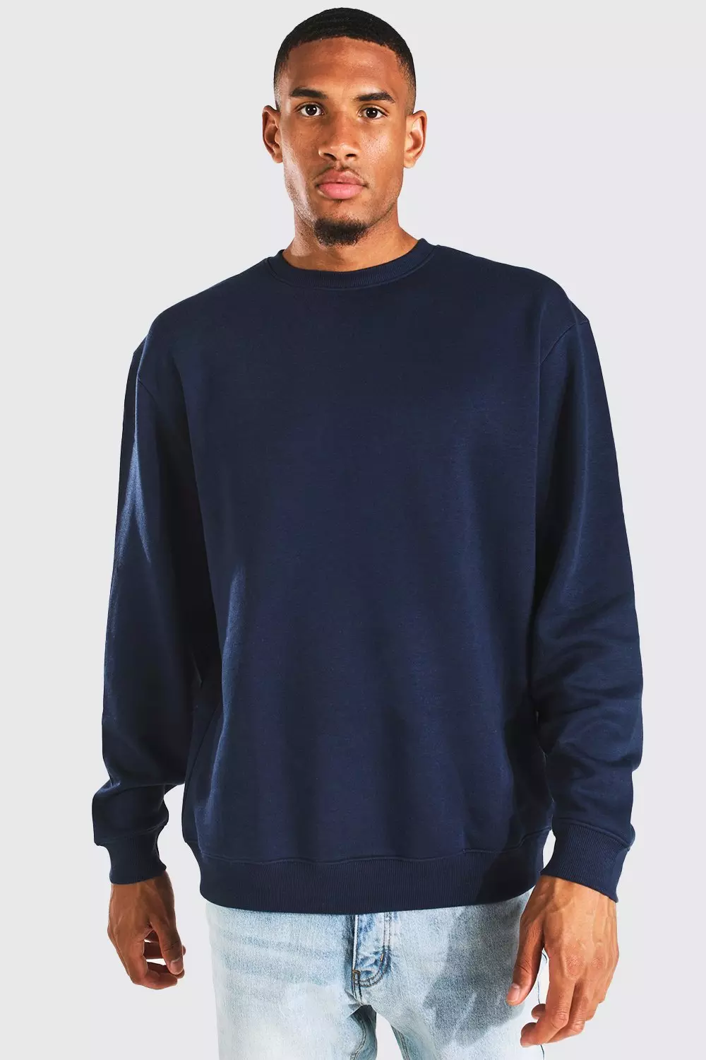 Navy blue outlet sweater mens outfit