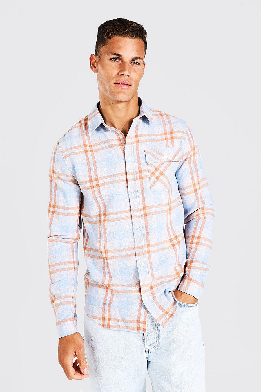 Light blue Tall Check Shirt In Oversized Tonal Check image number 1