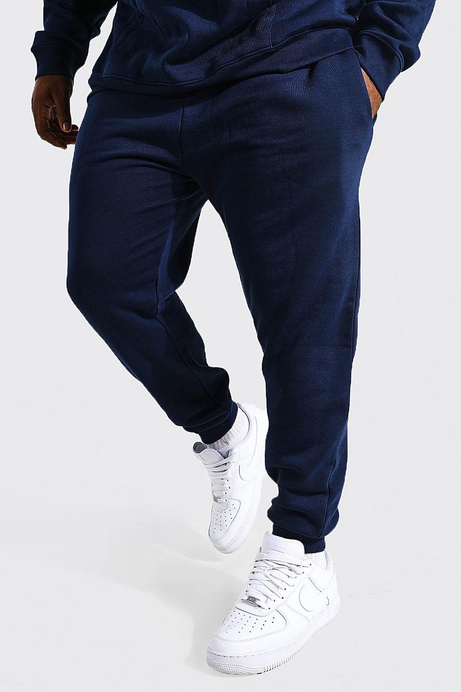 Pantaloni tuta Plus Size Basic Skinny Fit in fibre riciclate, Navy azul marino image number 1