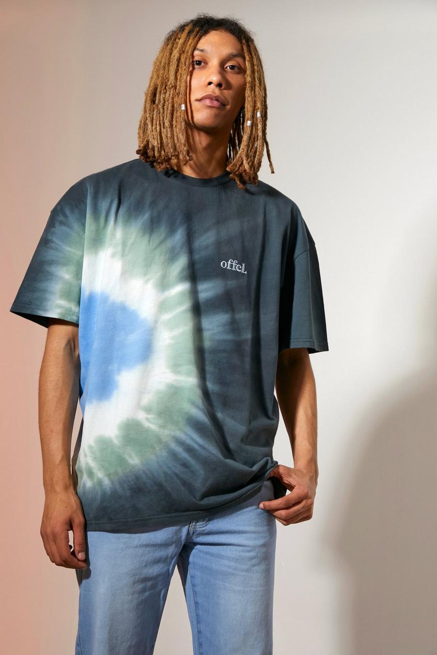 Black Oversized Offcl Tie Dye T-shirt image number 1