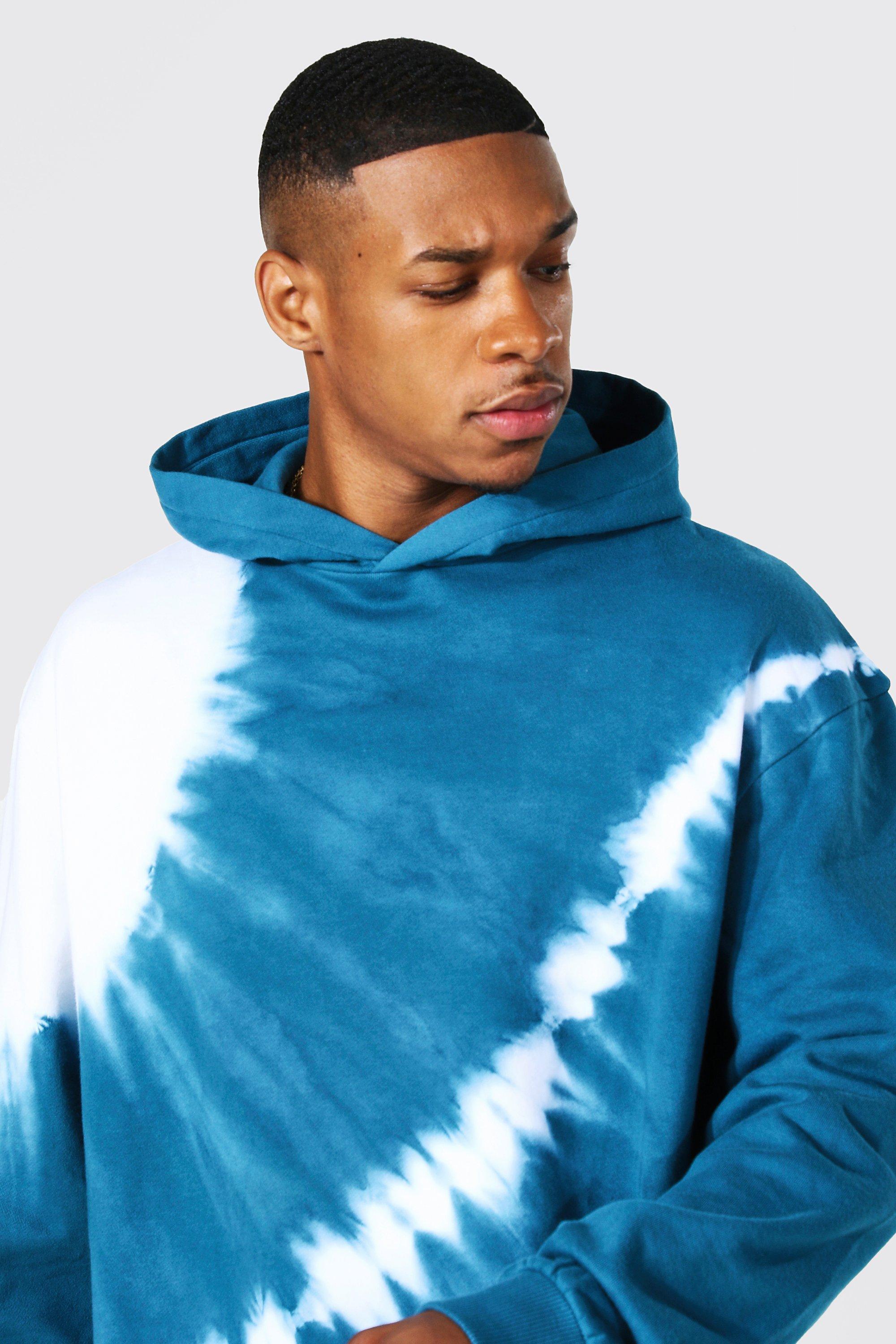 Oversized Man Tie Dye Hoodie boohoo