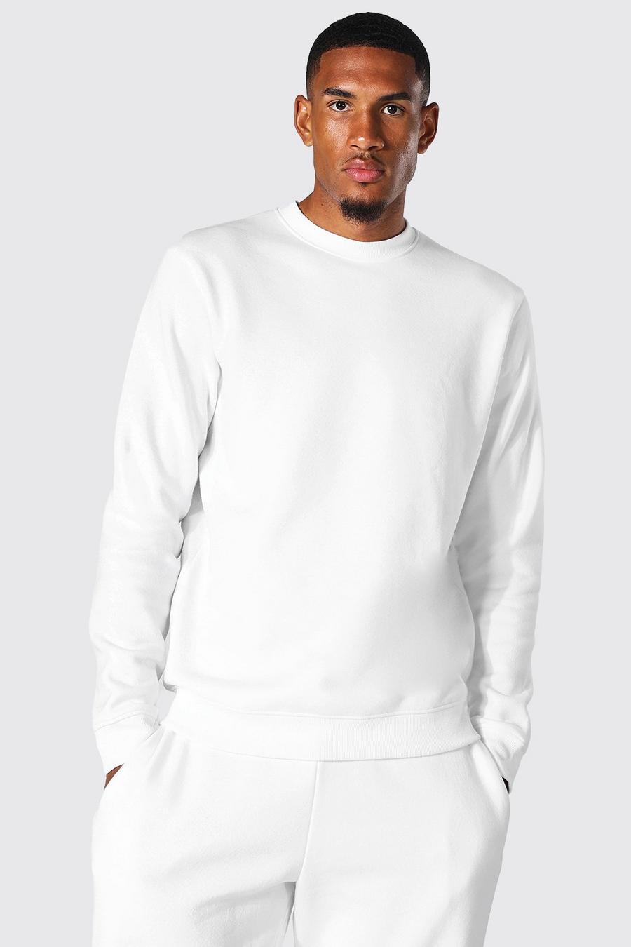 Tall recyceltes Basic Sweatshirt, White weiß image number 1