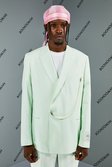 Mint Relaxed Fit Suit Jacket With Chain