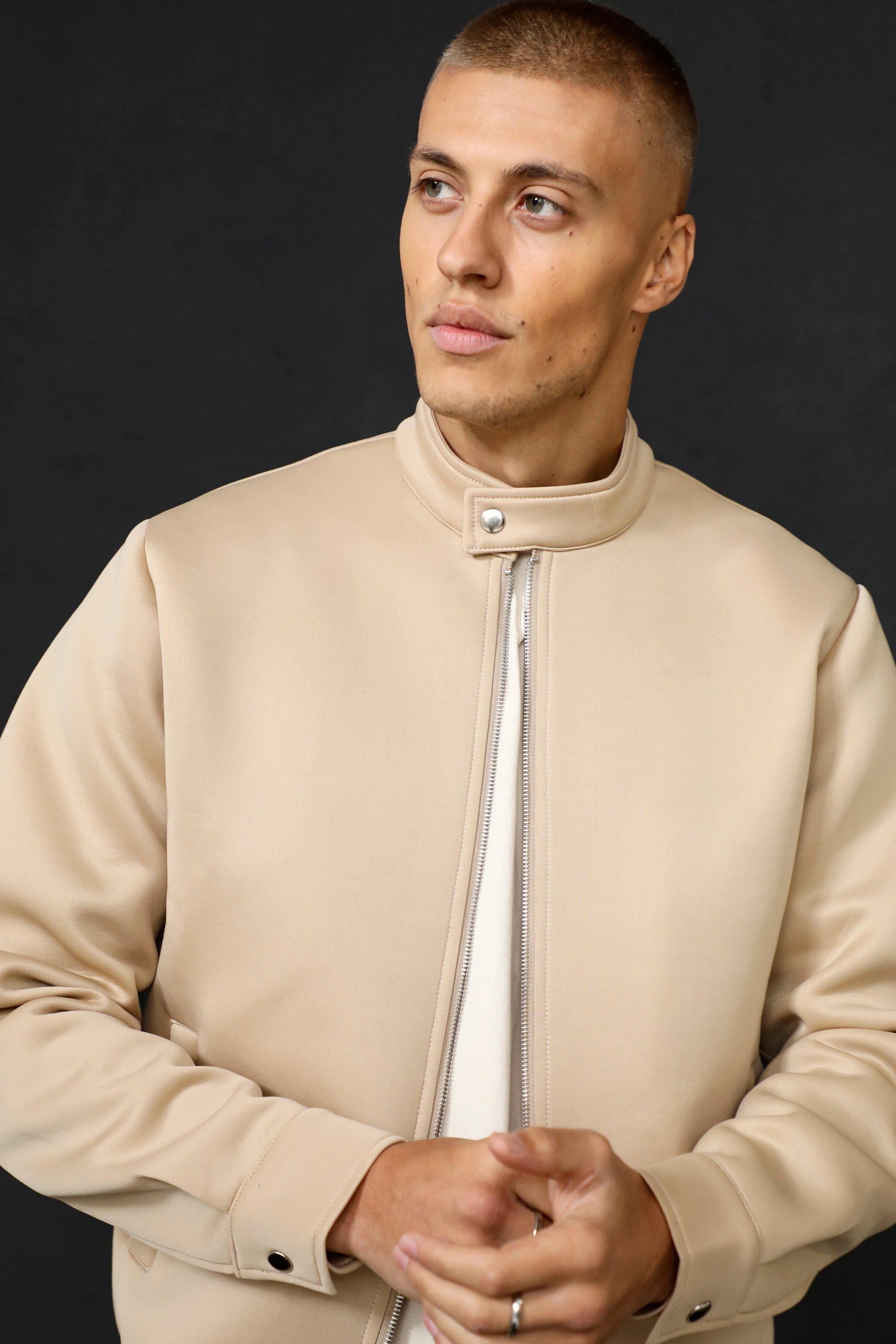 stone funnel neck coat