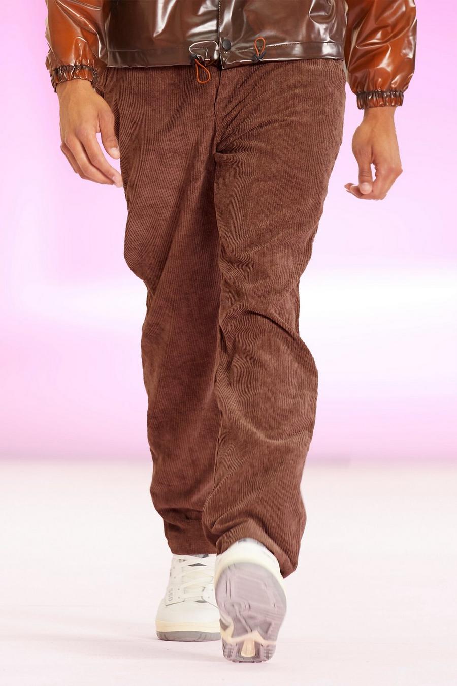 Chocolate brown Corduroy Straight Leg Trouser image number 1