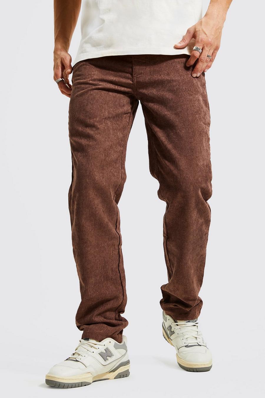 Pantaloni rilassati in velluto a coste, Chocolate brown image number 1