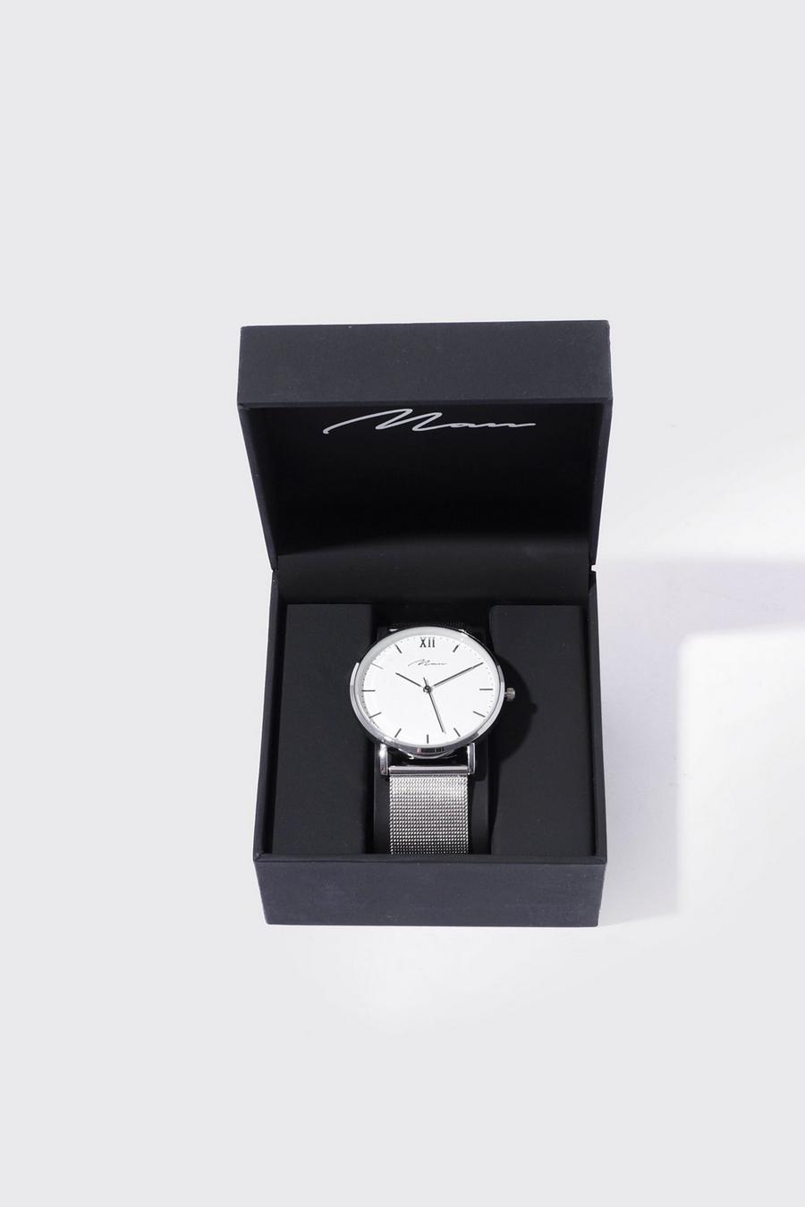 Silbenre Uhr mit Geschenkebox, Silver image number 1