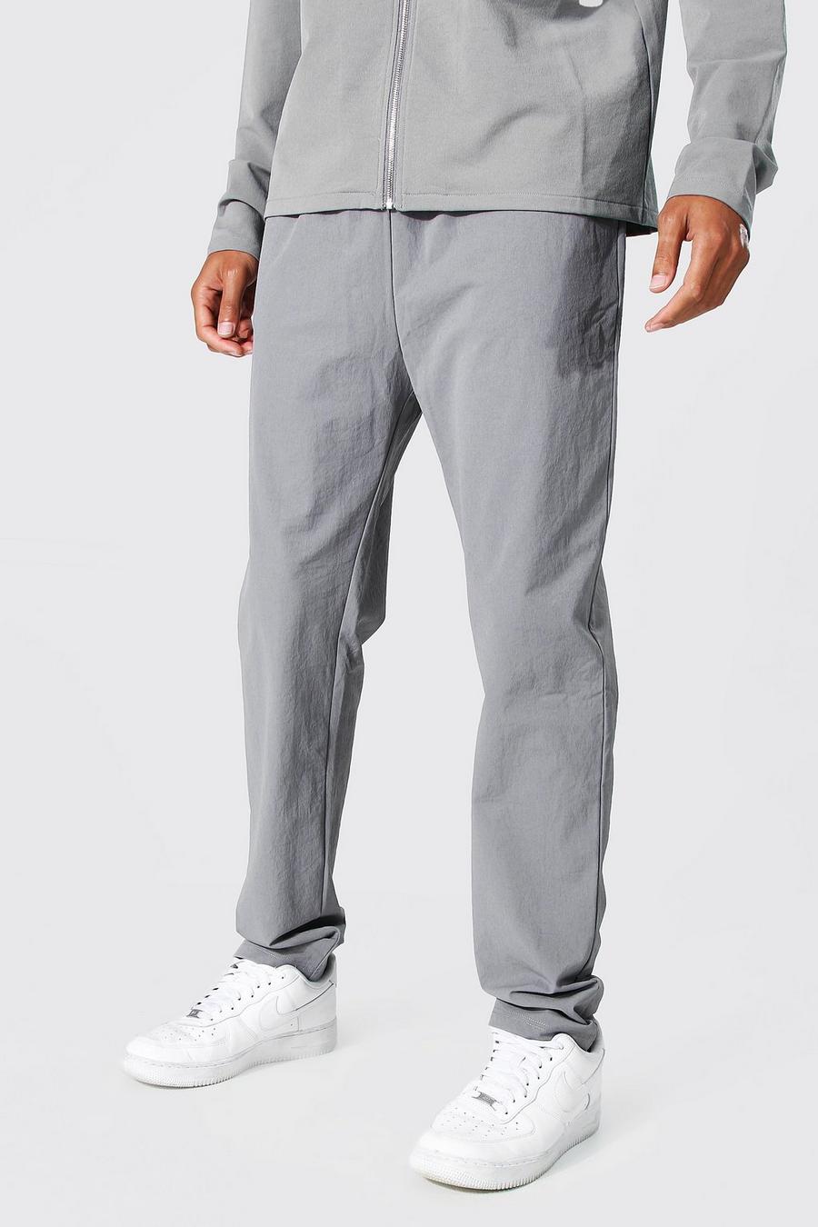 Grey Tall - Byxor med avsmalnande ben och elastiskt midjeband image number 1