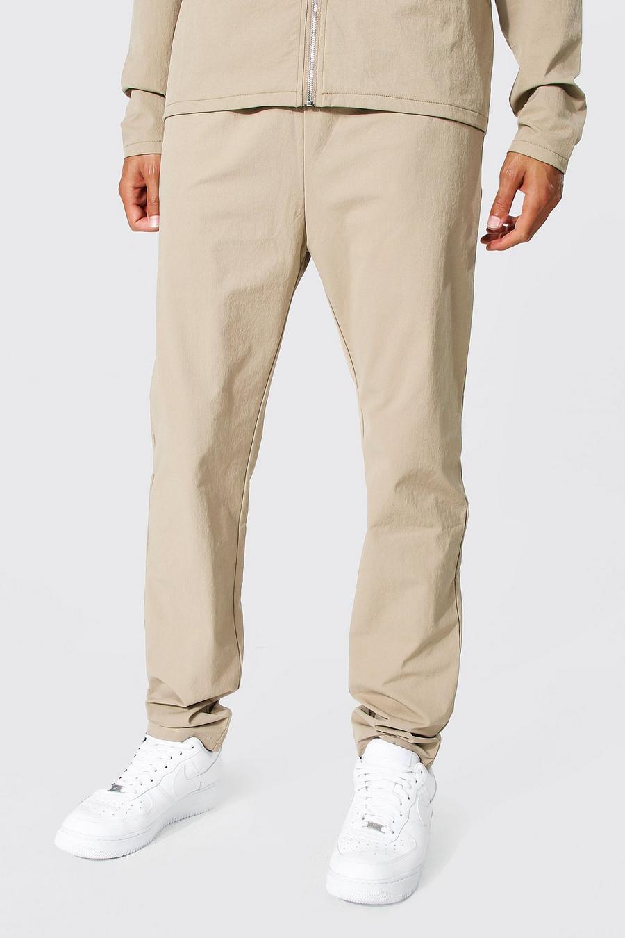 Stone Tall Elasticated Waistband Tapered Trousers image number 1