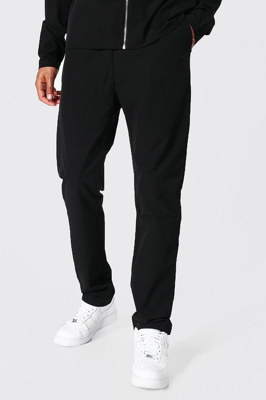 Black Tall Elasticated Waistband Tapered Trousers image number 1