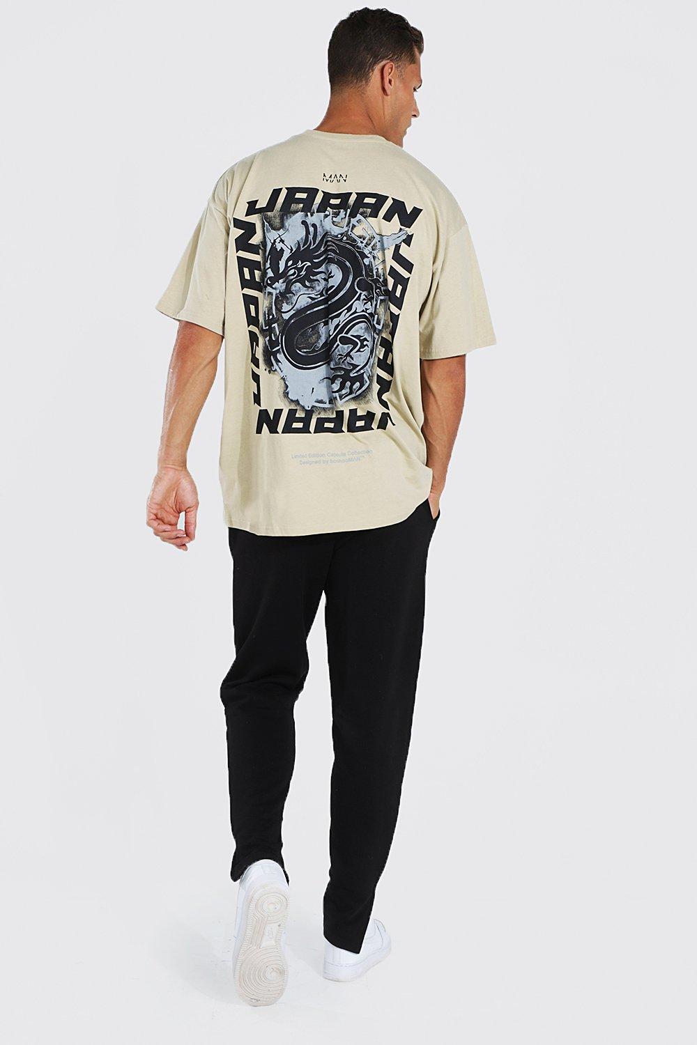 Tall Dragon Oversized Back Graphic T-Shirt